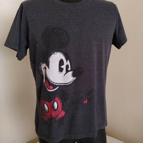 Disney Tops - Size XL grey Mickey Tshirt All you need is love